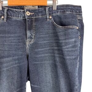 Torrid Crop Boyfriend Jeans Womens 14 Dark Wash Vintage Stretch Raw Hem 19347599
